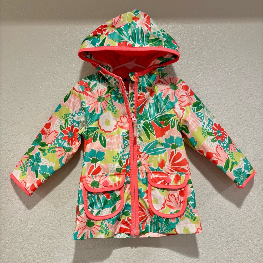 Cat & Jack Coral Floral Raincoat